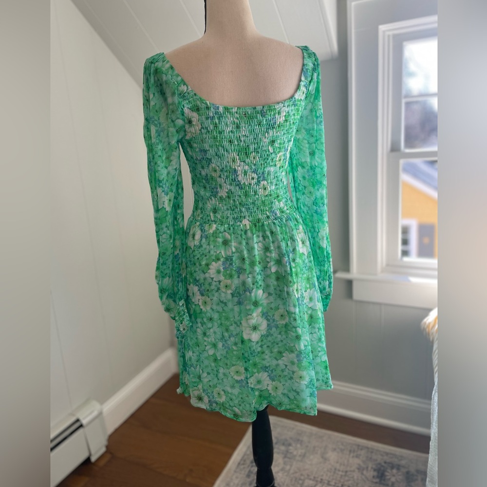Green Floral BB Dakota Dress - Picture 3 of 3